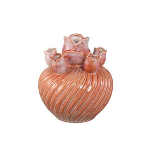 Vase - Swirl Design, Ceramic Material, Peach Color, M - Mailia | PTMD