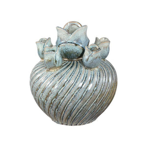 Vase – Wirbel Design, Keramik Material, Türkis Farbe, M – Mailia | PTMD