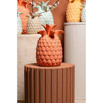 Vase – Cream, Pineapple Shape, Structured Surface, Ceramic, M – Ellodie | PTMD