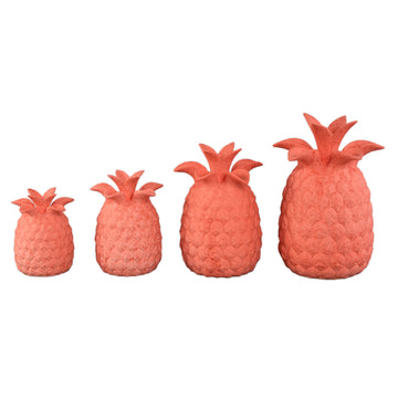 Vase – Pink Color, Pineapple Shape, Textured Surface, Ceramic, S – Ellodie | PTMD