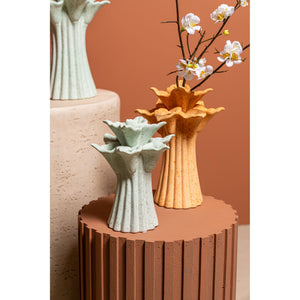 Vase – Türkisfarbe, Blumenform, Dekoratives Design, Keramik, M – Ellodie | PTMD