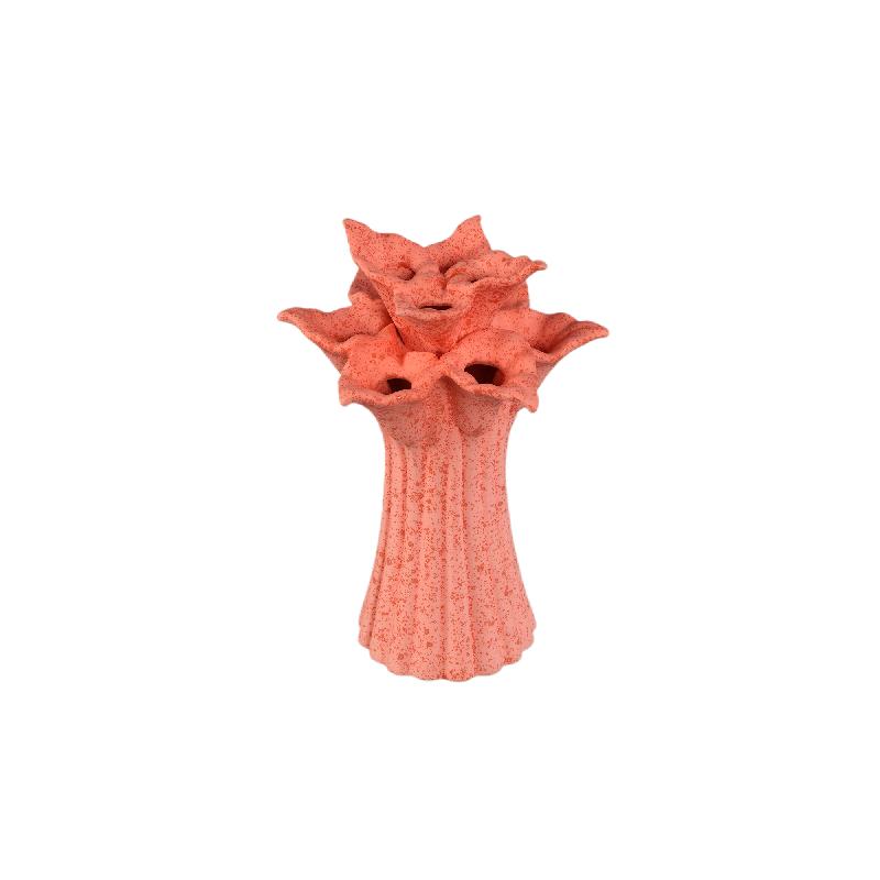 Vase - Pink, Floral Shape, Decorative Design, Ceramic, M - Ellodie | PTMD