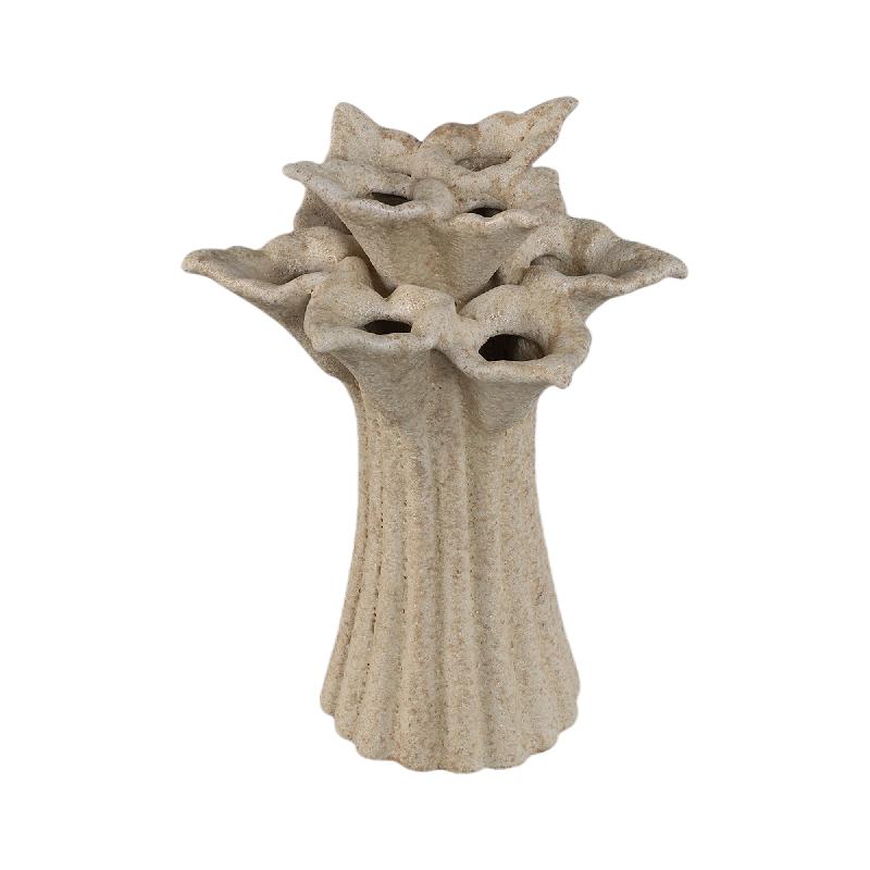 Vase - Cream, Flower Shape, Decorative Design, Ceramic, M - Ellodie | PTMD