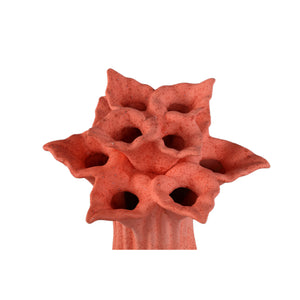 Vase - Pink, Floral Shape, Decorative Design, Ceramic, M - Ellodie | PTMD