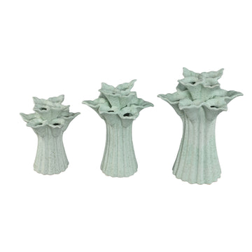 Vase – Turquoise, Flower Shape, Decorative Design, Ceramic, S – Ellodie | PTMD