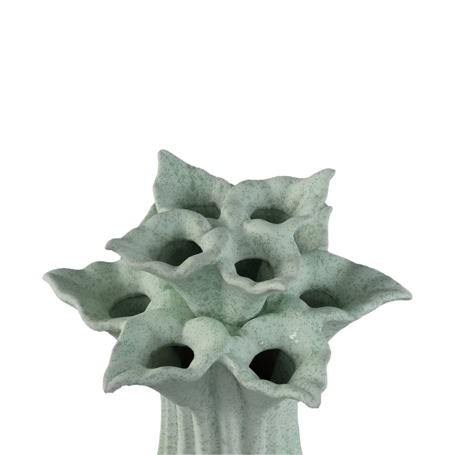 Vase – Türkisfarbe, Blumenform, Dekoratives Design, Keramik, M – Ellodie | PTMD