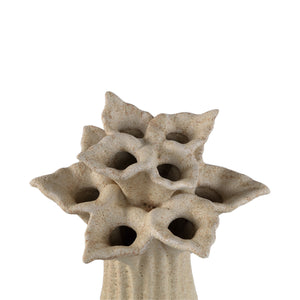 Vase – Cremefarbe, Blumenform, Dekoratives Design, Keramik, S – Ellodie | PTMD
