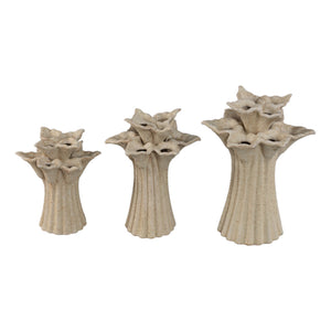 Vase – Cremefarbe, Blumenform, Dekoratives Design, Keramik, S – Ellodie | PTMD
