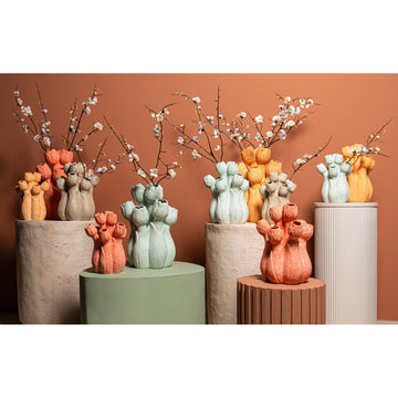 Vase – Turquoise, Tulip Shape, Round Design, Ceramic, S – Ellodie | PTMD
