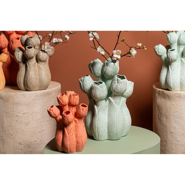 Vase - Cream, Tulip Shape, Round Design, Ceramic, S - Ellodie | PTMD