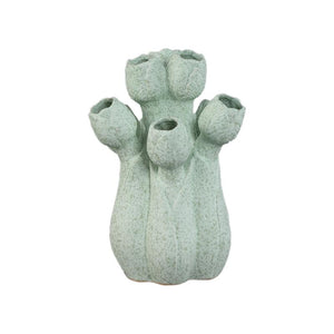 Vase – Turquoise, Tulip Shape, Round Design, Ceramic, S – Ellodie | PTMD