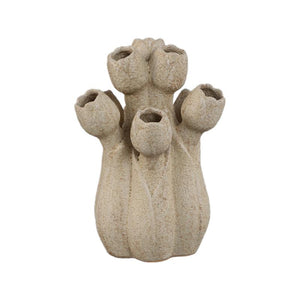 Vase - Cream, Tulip Shape, Round Design, Ceramic, S - Ellodie | PTMD
