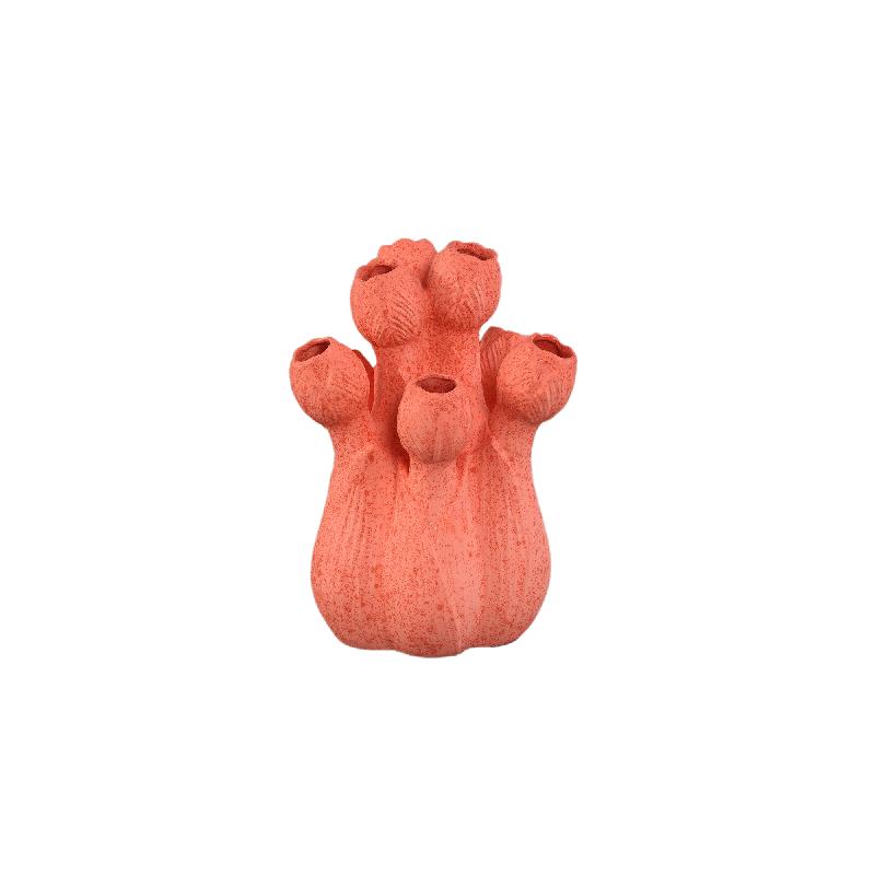 Vase – Pink Color, Tulip Shape, Round Design, Ceramic, M – Ellodie | PTMD