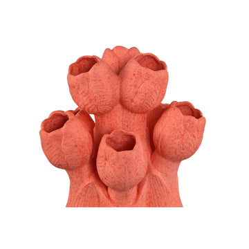 Vase - Pink Color, Tulip Shape, Round Design, Ceramic, S - Ellodie | PTMD