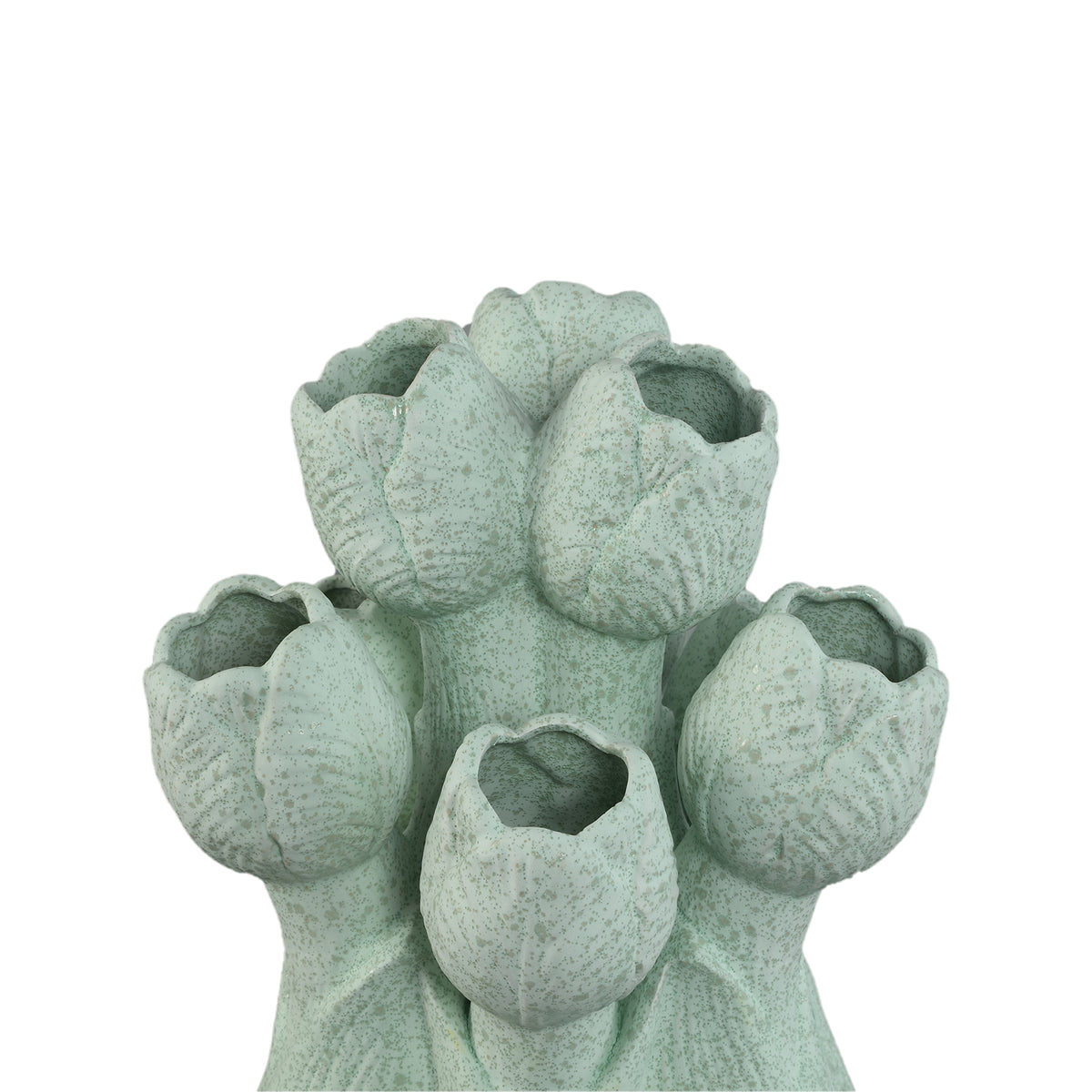 Vase – Turquoise, Tulip Shape, Round Design, Ceramic, S – Ellodie | PTMD