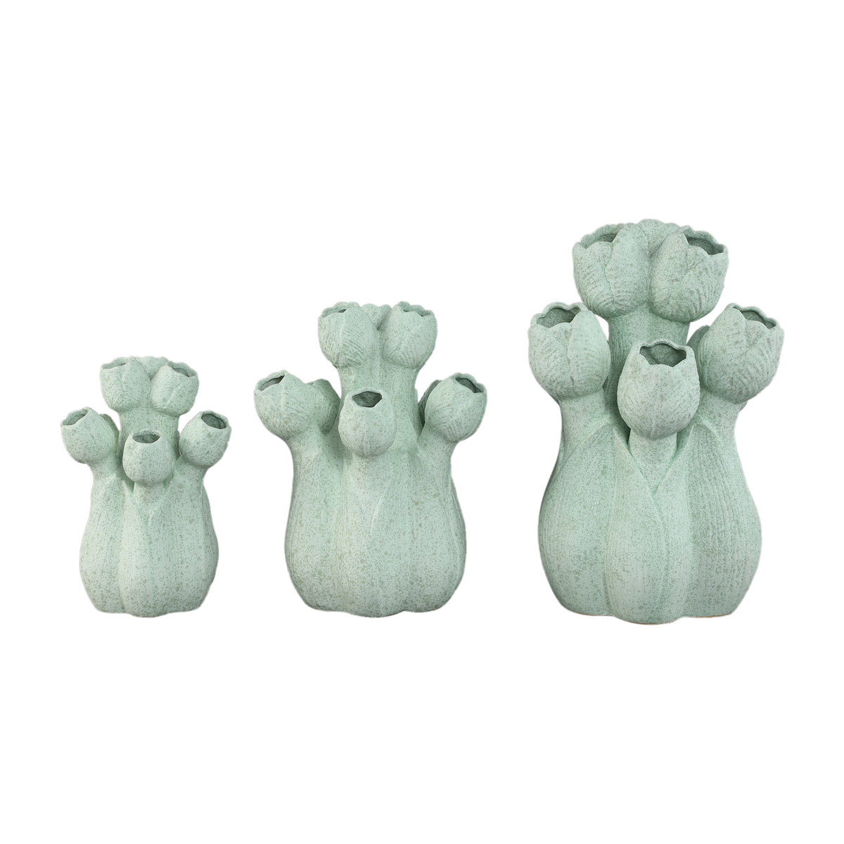 Vase – Turquoise, Tulip Shape, Round Design, Ceramic, S – Ellodie | PTMD
