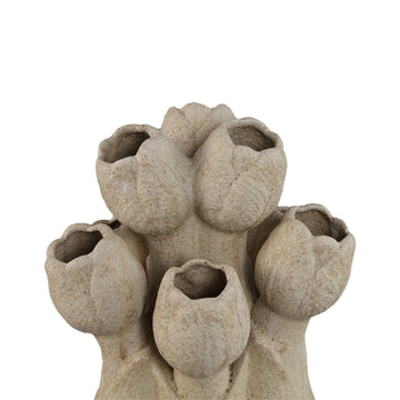 Vase - Cream, Tulip Shape, Round Design, Ceramic, S - Ellodie | PTMD