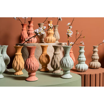 Vase – Bulbous Shape, Orange Color, Ceramic Material – Nayda | PTMD