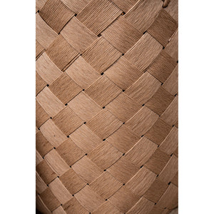 Basket - Natural Paper, Braided Look, Round Shape, With Handle - Clarke | PTMD
