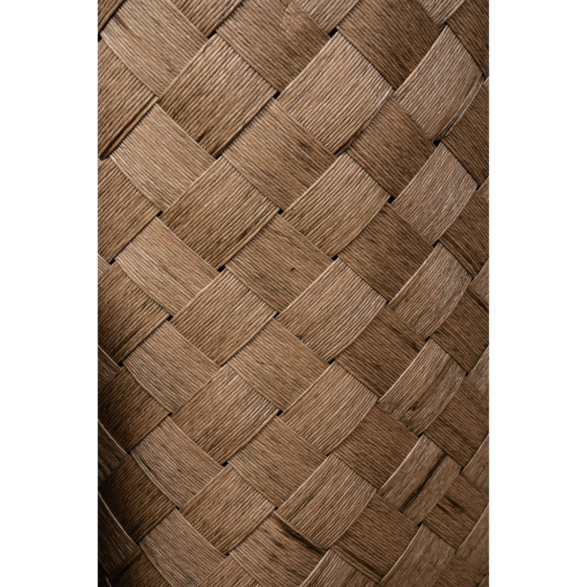 Basket – Green Paper, Woven Look, Barrel Shape, With Handle – Clarke | PTMD