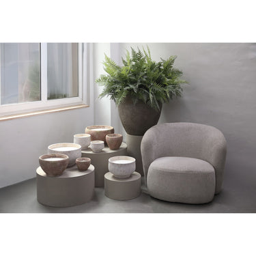 Kerze – Zement Basis, Outdoor Design, Weiß, L – Haily | PTMD