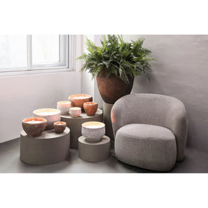 Kerze – Geripptes Design, Outdoor Verwendung, Braun, M – Elora | PTMD