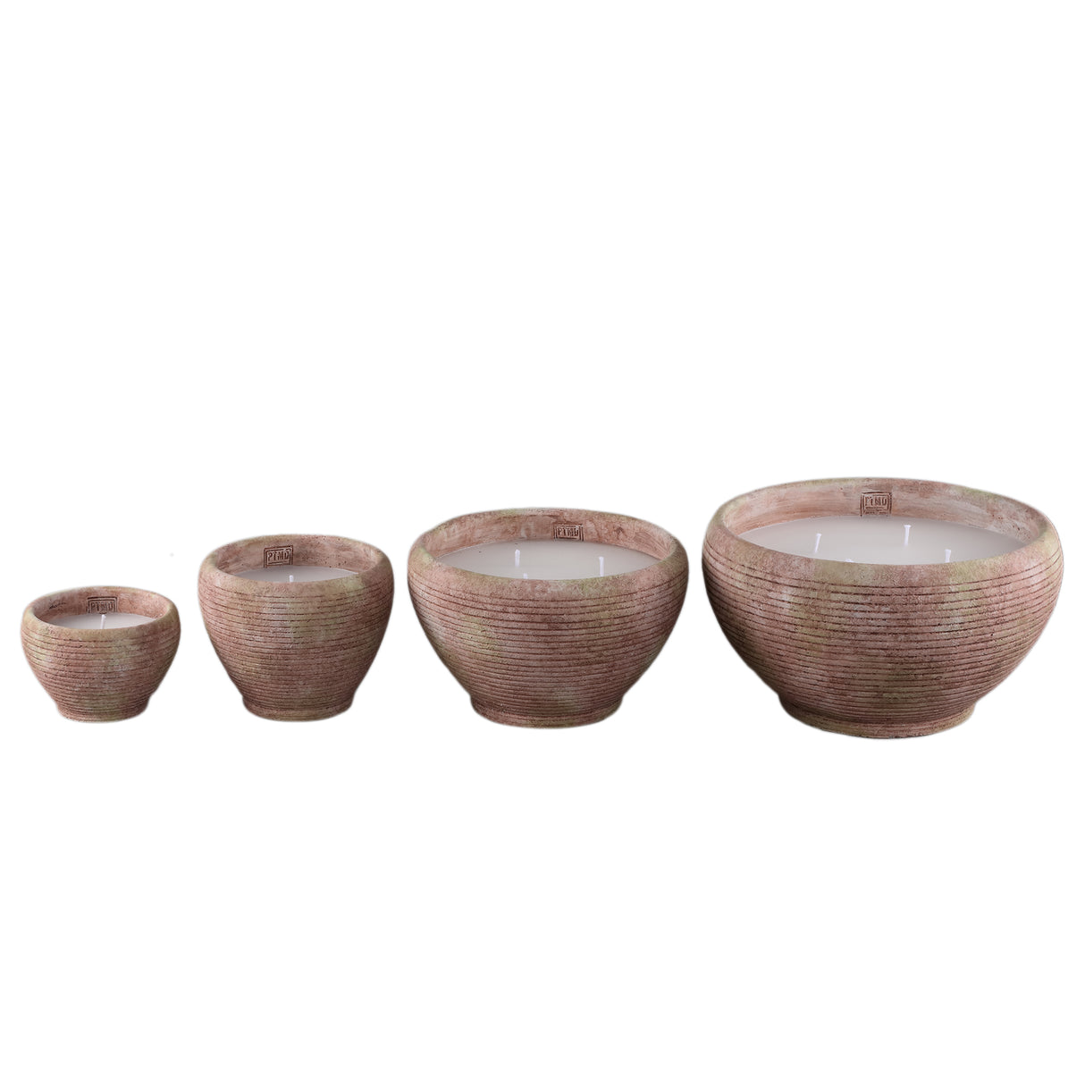 Kerze – Gestreiftes Design, Outdoor Verwendung, Braun, M – Pedro | PTMD