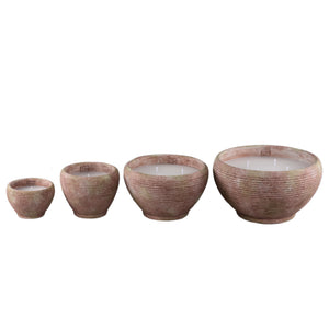 Kerze – Gestreiftes Design, Outdoor Verwendung, Braun, M – Pedro | PTMD