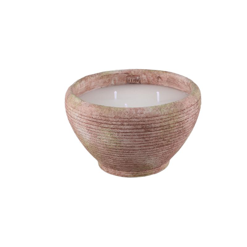 Kerze – Gestreiftes Design, Outdoor Verwendung, Braun, L – Pedro | PTMD