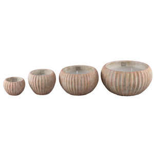 Kerze – Geripptes Design, Outdoor Verwendung, Braun, M – Elora | PTMD