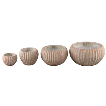 Kerze – Geripptes Design, Outdoor Verwendung, Braun, L – Elora | PTMD