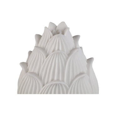 LED-Leuchte – Lotusblüten Design, Polyresin Oberfläche, Weiße Farbgebung, Hoch – Aveda | PTMD