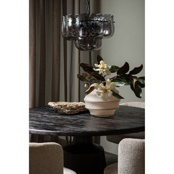 Vase – Beige Farbton, Glas Material, Geschichtetes Design, Niedrige Form – Elladie | PTMD