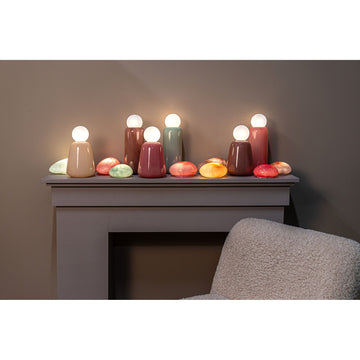 LED-Leuchte – Glas Design, Aufladbare Funktion, Mintgrüne Farbe, Niedrig – Garine | PTMD