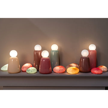 LED-Leuchte – Glas Design, Aufladbare Funktion, Dunkelrosa Farbe, Niedrig – Garine | PTMD