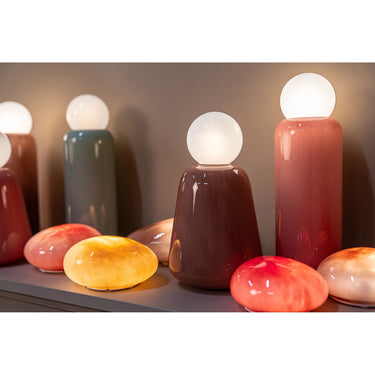 LED-Leuchte – Glas Design, Aufladbare Funktion, Dunkelrosa Farbe, Niedrig – Garine | PTMD