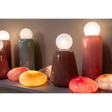 LED-Leuchte – Glas Design, Aufladbare Funktion, Dunkelrosa Farbe, Niedrig – Garine | PTMD