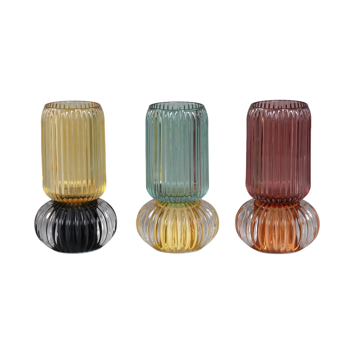 LED Light – Ribbed Glass, Round Design, Moss Green Color – Yannah | PTMD