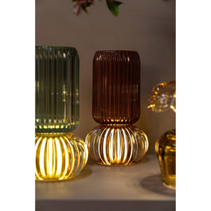 LED Light – Ribbed Glass, Round Design, Moss Green Color – Yannah | PTMD