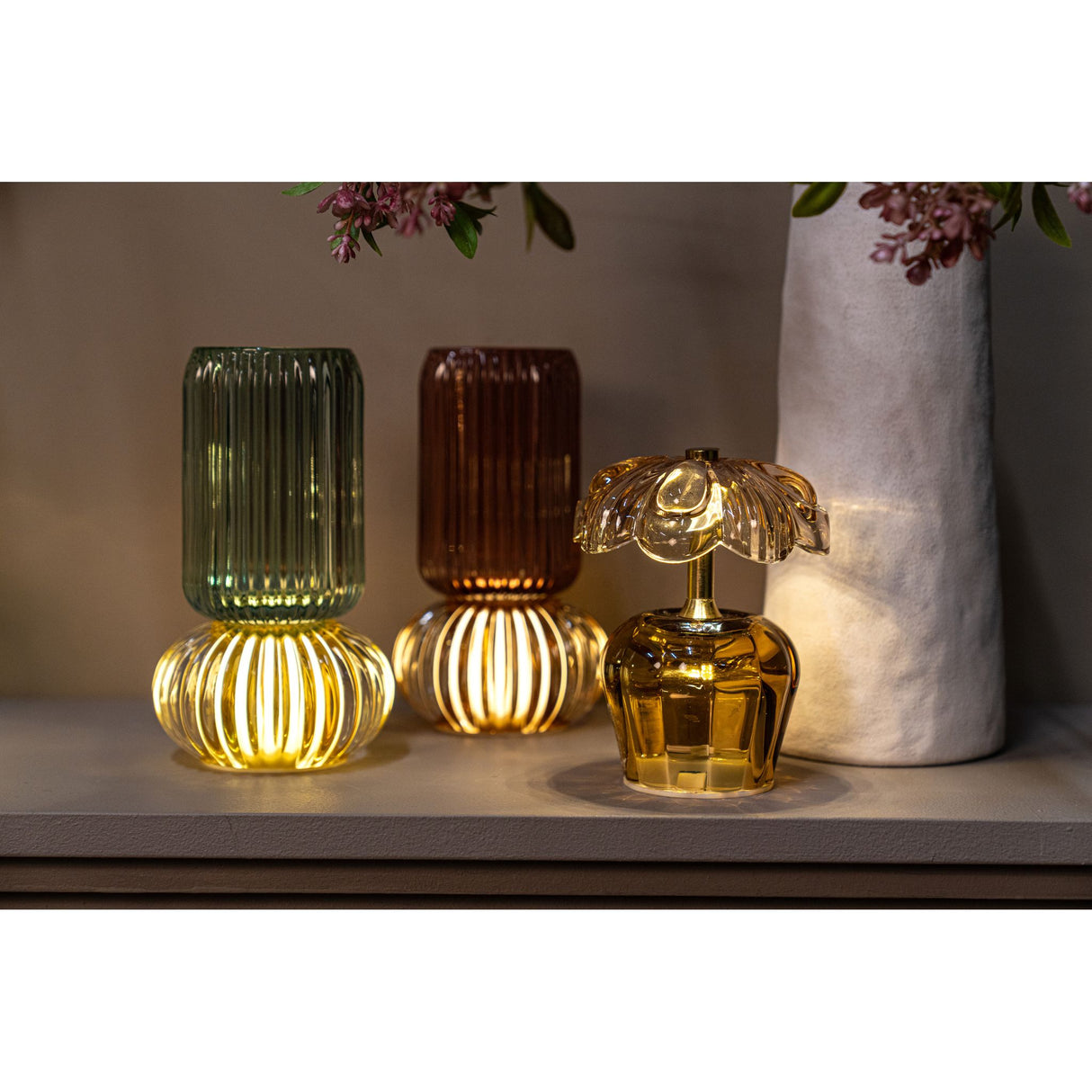 LED Light – Floral Design, Grass Material, Brown Color Scheme – Kaydie | PTMD