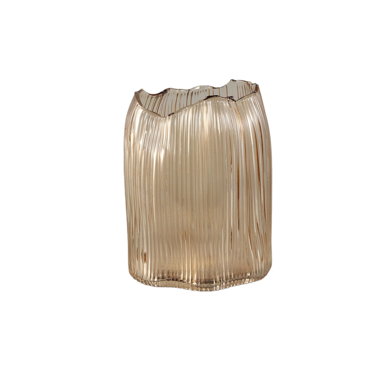 Windlicht – Glas Material, Rillenstruktur, Wellenrand - Dewin | PTMD