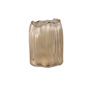 Windlicht – Glas Material, Rillenstruktur, Wellenrand - Dewin | PTMD