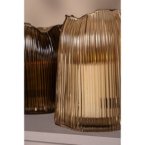 Windlicht – Glas Material, Grün Ton, Rillen Design – Dewin | PTMD
