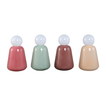 LED-Leuchte – Glas Design, Aufladbare Funktion, Dunkelrosa Farbe, Niedrig – Garine | PTMD
