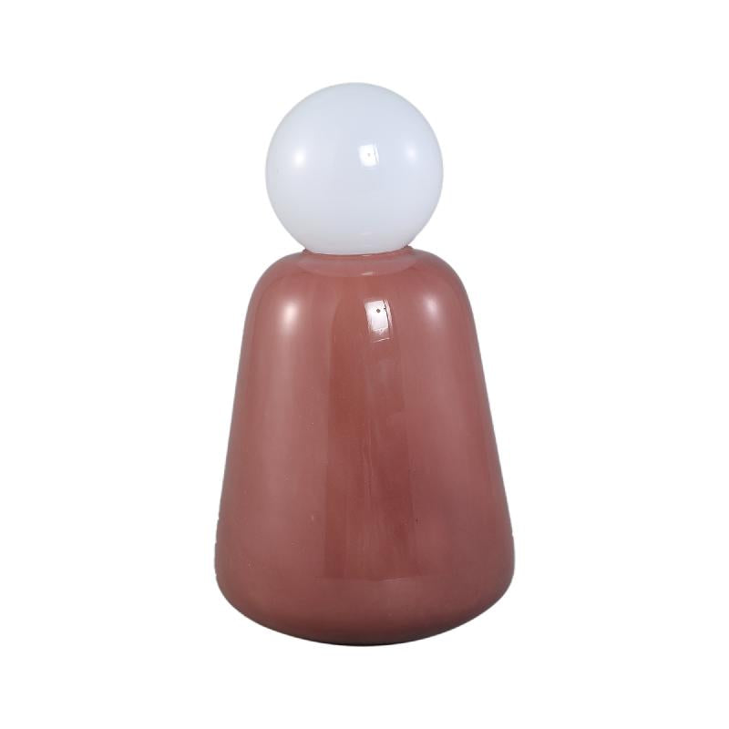 LED Lamp – Frosted Glass Design, Rechargeable, Taupe Color – Garine | PTMD