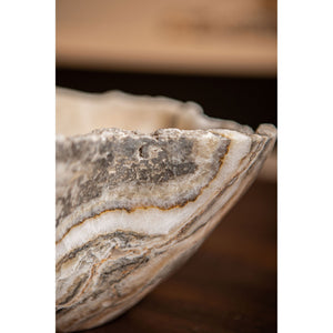 Dekoschale – Onyx Lapis Stein, Gewellte Form, Glänzend Polierte Oberfläche, M – Brooker | PTMD