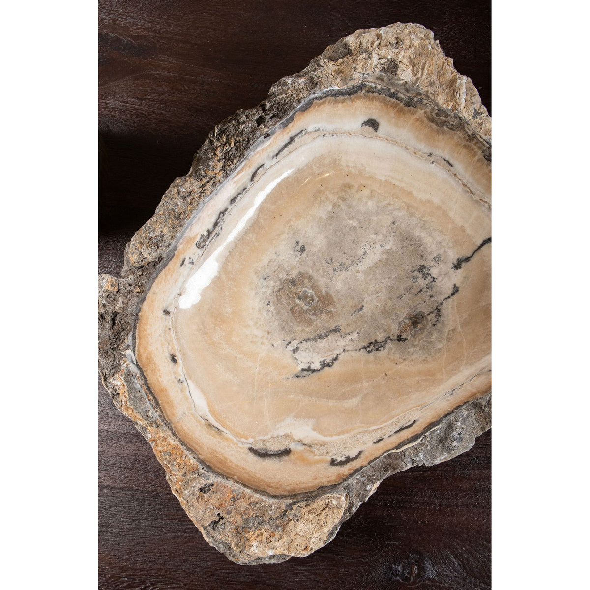 Dekoschale – Onyx Lapis Stein, Dicke Randgestaltung, Glänzend Polierte Oberfläche, M – Keller | PTMD
