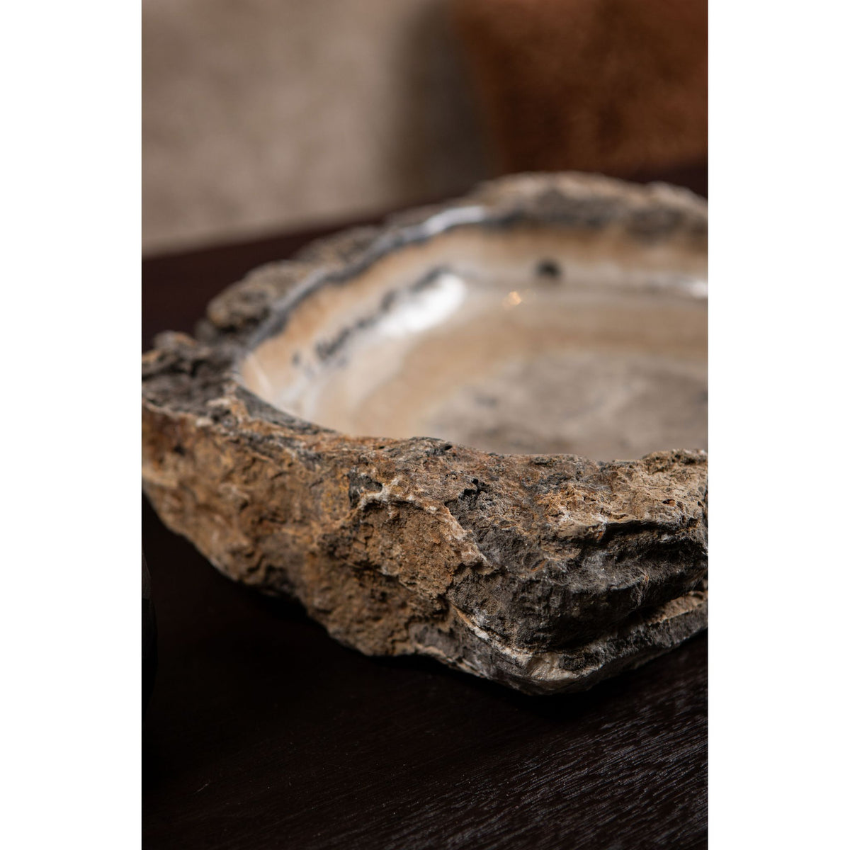 Dekoschale – Onyx Lapis Stein, Dicke Randgestaltung, Glänzend Polierte Oberfläche, M – Keller | PTMD