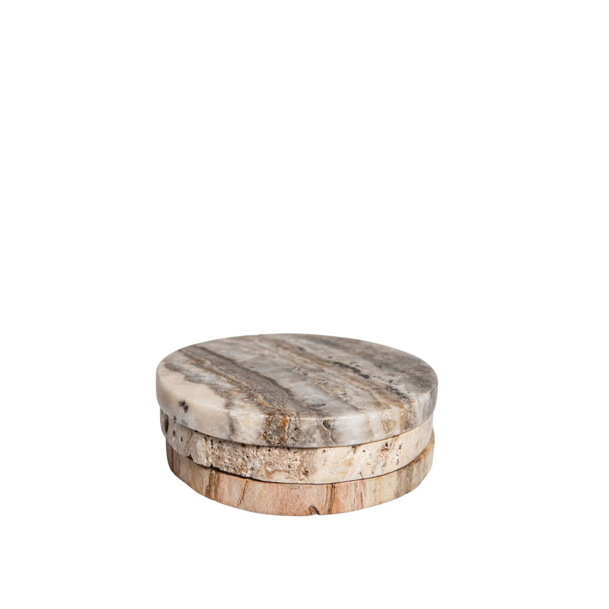 Untersetzer – Versteinertes Holz Mix, Naturstein Material, Naturbelassene Oberfläche – Jaidan | PTMD