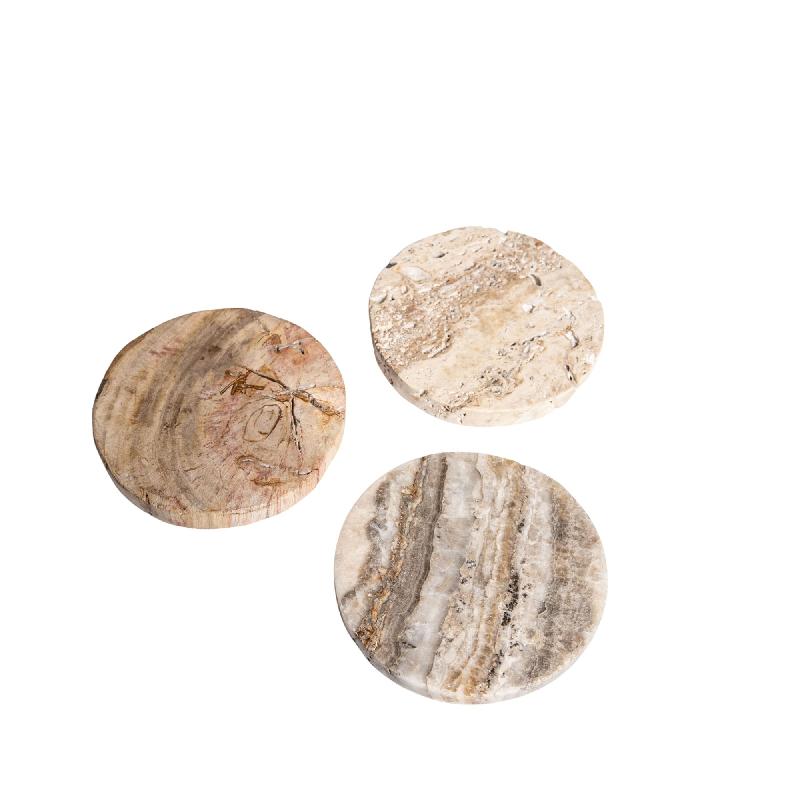 Untersetzer – Versteinertes Holz Mix, Naturstein Material, Naturbelassene Oberfläche – Jaidan | PTMD